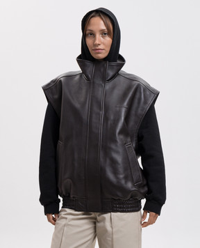 Balenciaga Коричневий шкіряний жилет A002FVTUS30