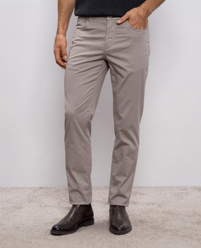Brunello Cucinelli Сірі штани з логотипом M289LI1780