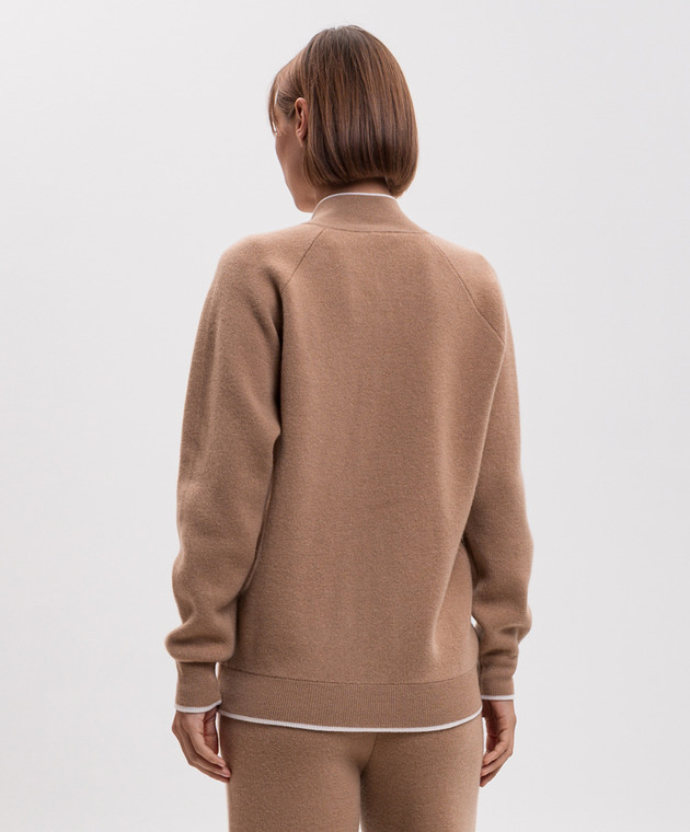 Kiton Коричневая спортивная куртка из шерсти и кашемира D62940K0584L изображение 4