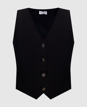 Brunello Cucinelli Черный жилет с льном MH126HG706