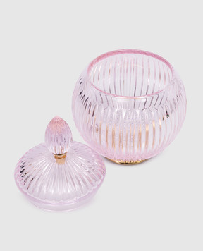 Treesseci Рожевий кришталевий органайзер для ватних дисків та паличок Elegance EL48AROGD