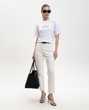 Victoria Beckham Белые джинсы с логотип патч 1126DJE007018B