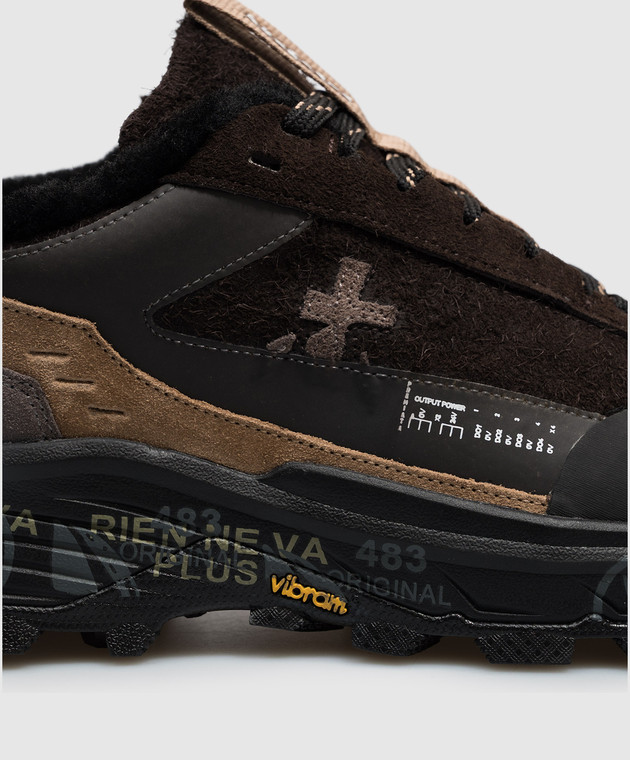 Premiata Коричневые комбинированные кроссовки Devin на меху DEVIN изображение 5