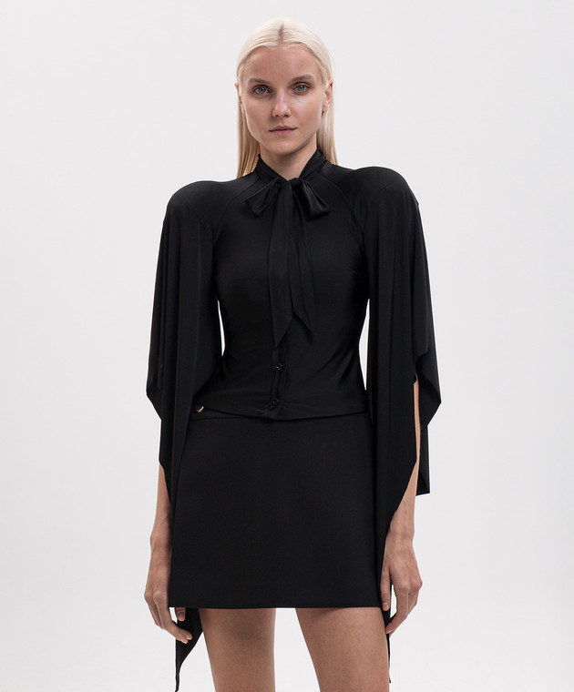 Vetements Черная блуза с акцентными плечами WH27BL134B изображение 3