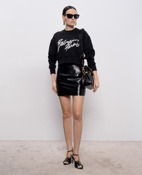 Balmain Черный укороченный свитшот с логотипом GF1JO080BD41