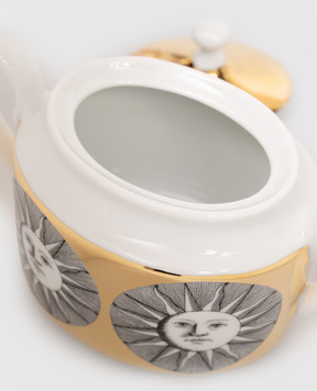 Fornasetti Золотистая фарфоровая сахарница Sole P21Z288