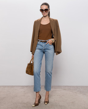 Max Mara Коричневый топ SALVO с шерстью MXMSALVO