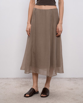 Brunello Cucinelli Коричнева спідниця із шовку MF940G3877