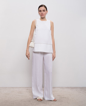 Peserico Белый топ с цепочкой мониль S0871801979