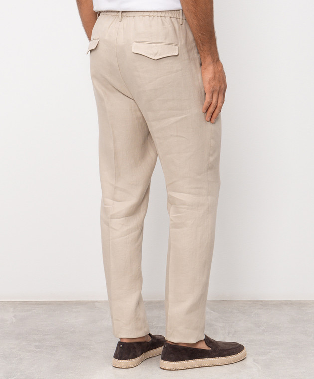 Peserico Бежевые брюки из льна R54274D02606 изображение 4