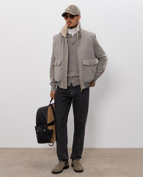 Brunello Cucinelli Кардиган з кашеміру сірого кольору M22709816