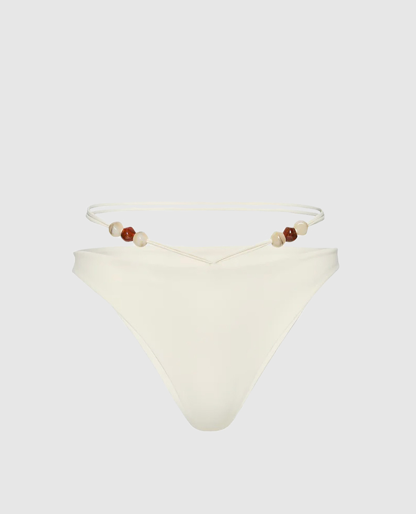 

Белые трусики от купальника с бусинами, Белый, Трусики от купальника