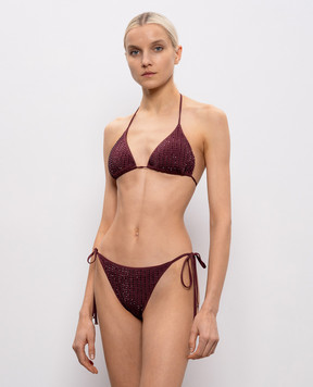 Venuja Бордовый купальник MALIBU с кристаллами BI005A