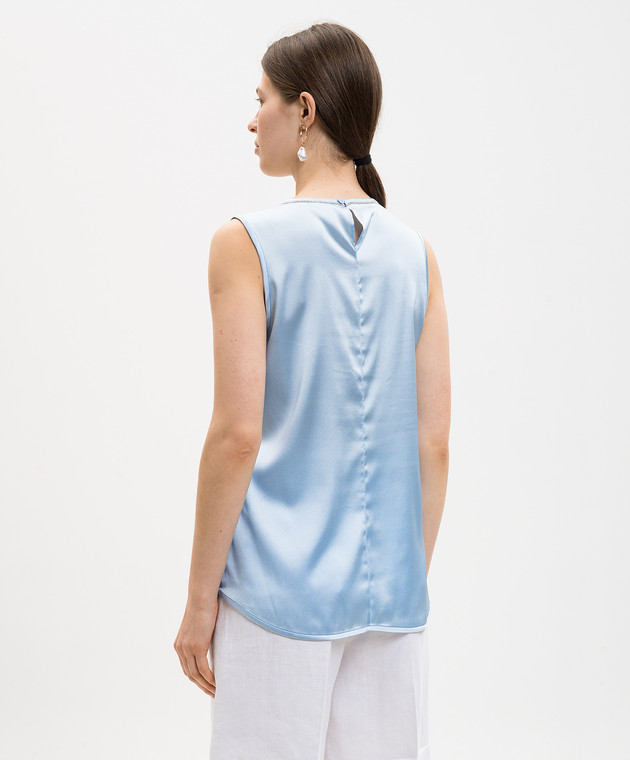 Peserico Голубой топ из шелка A08893D02372 изображение 3