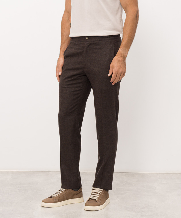 Kiton Коричневі штани з вовни UPN01K0141I зображення 3
