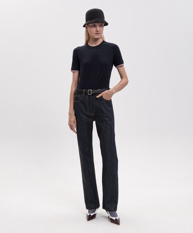 Thom Browne Синя футболка з вовни FJS232AJ0301 зображення 2