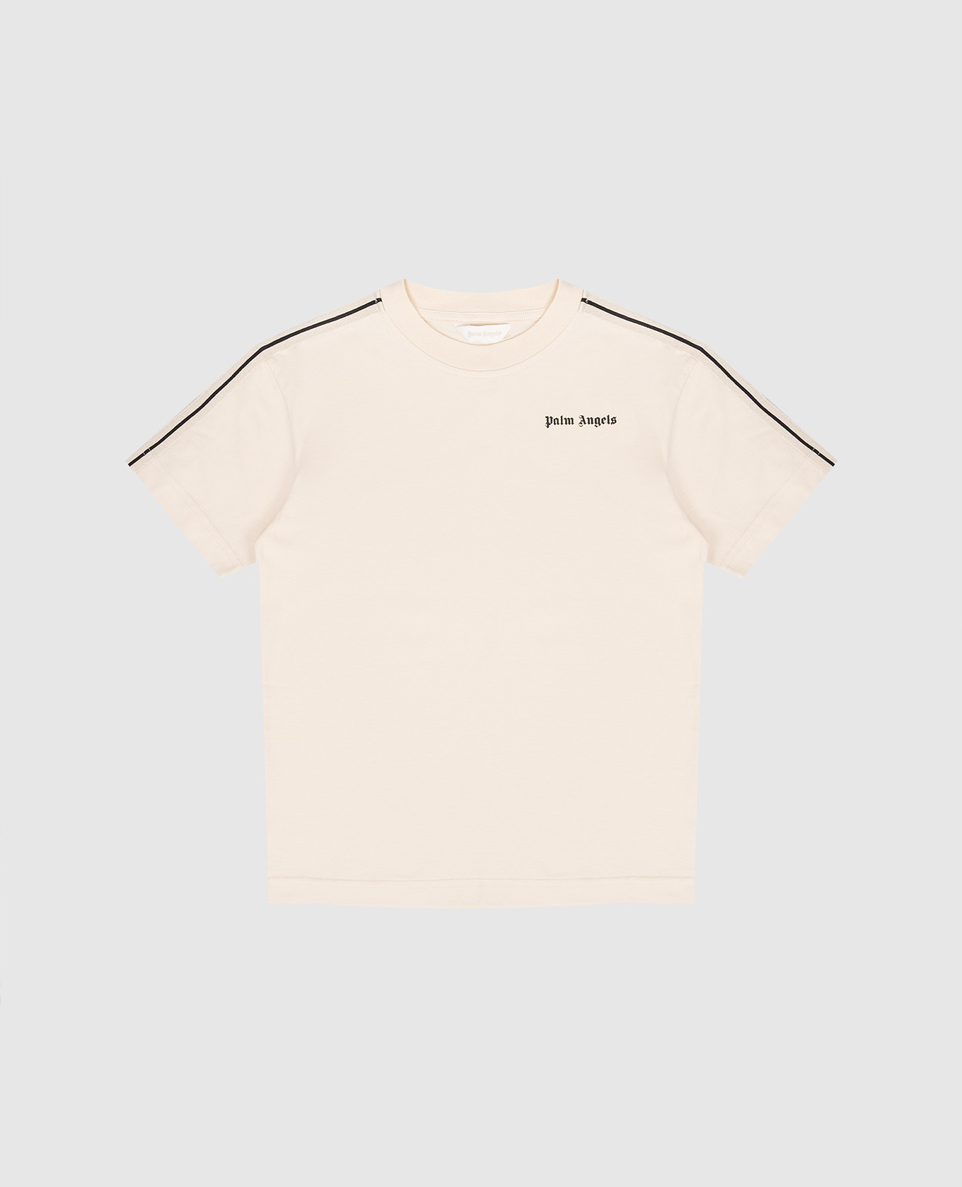 Детская бежевая футболка с тесьмой