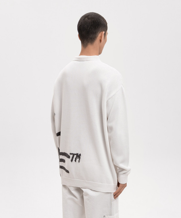 Off-White Білий светр з візерунком логотипа 44MHE20VS6K002 зображення 4