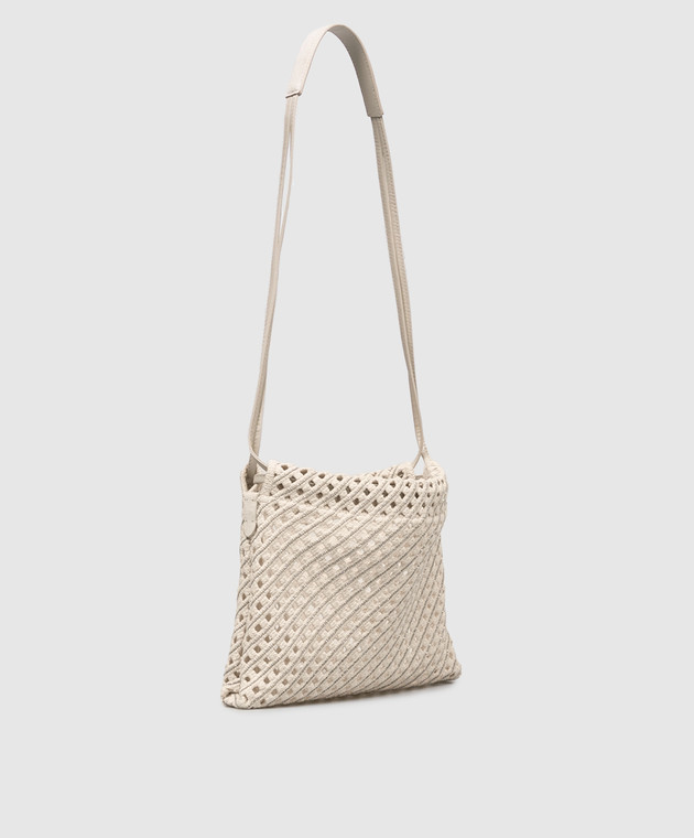 Brunello Cucinelli Бежевая ажурная сумка Pouch Precious MBRTD2808P изображение 3