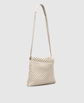 Brunello Cucinelli Бежевая ажурная сумка Pouch Precious MBRTD2808P