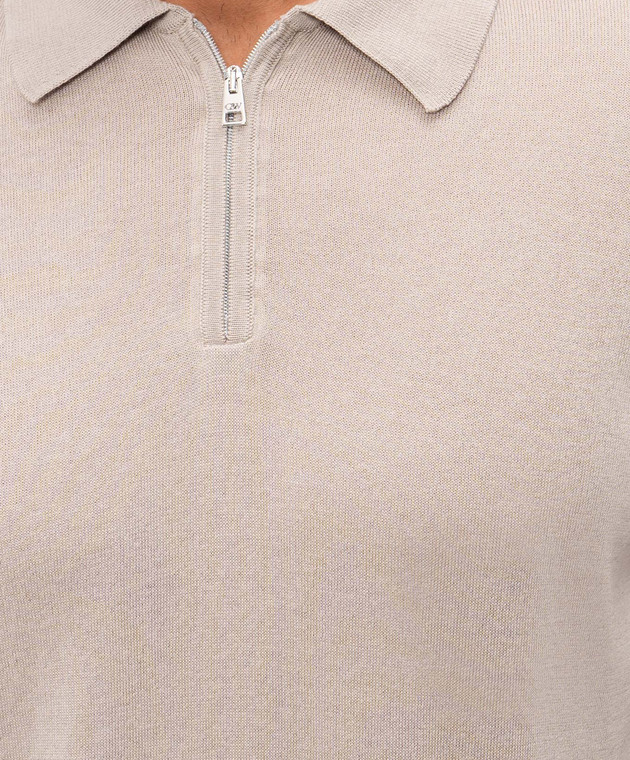 Cashmere&Whiskey Бежевое поло с шелком M54251031 изображение 5