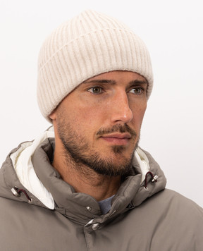Brunello Cucinelli Бежевая шапка из кашемира M2293900