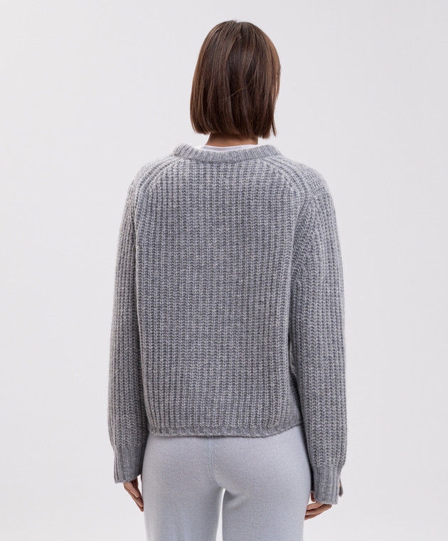 Allude Сірий светр з кашеміру та шовку 26577091 зображення 4