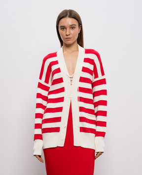 Ermanno Scervino Білий кардиган в смужку D485N311IFD
