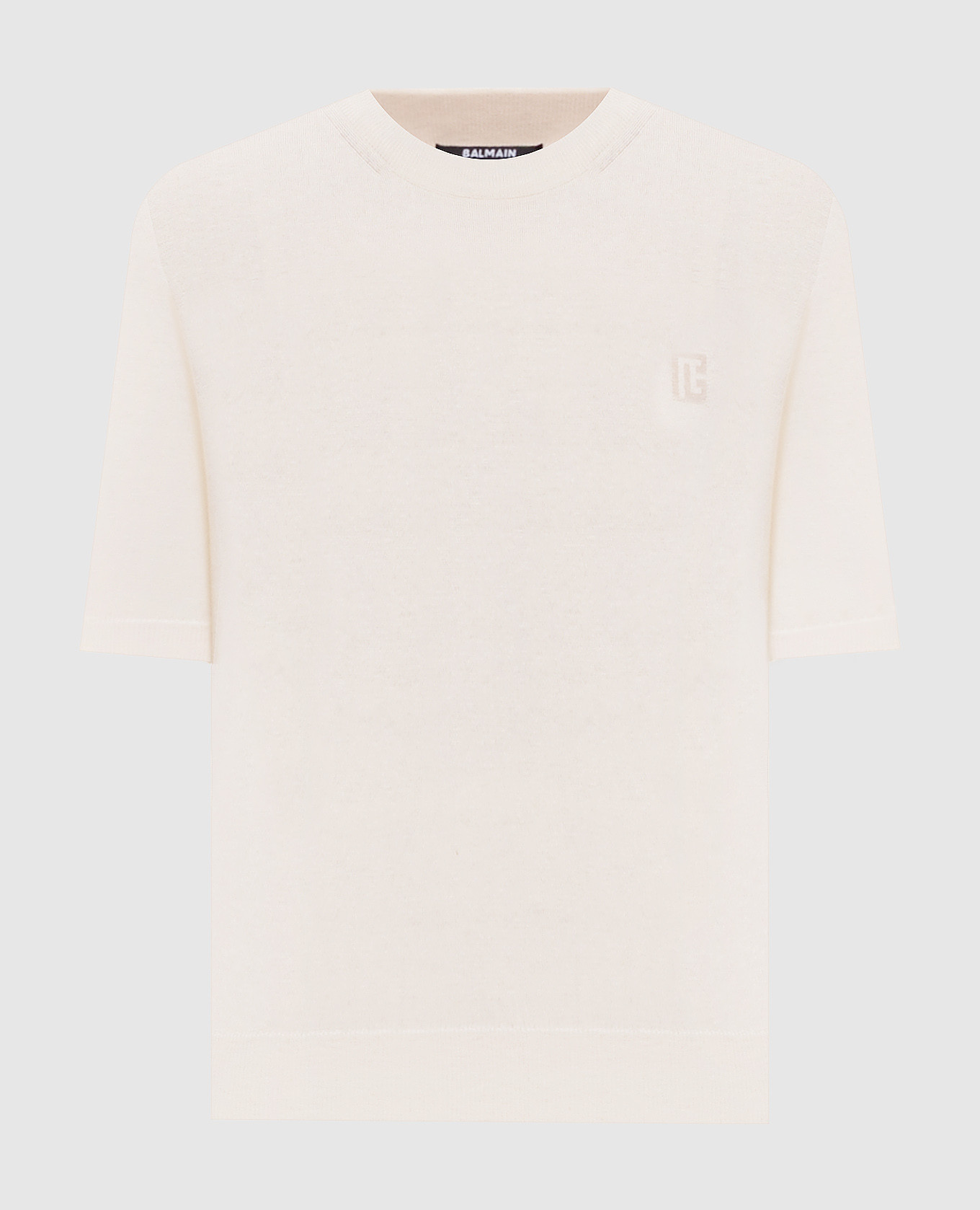 Бежевая футболка с шелком