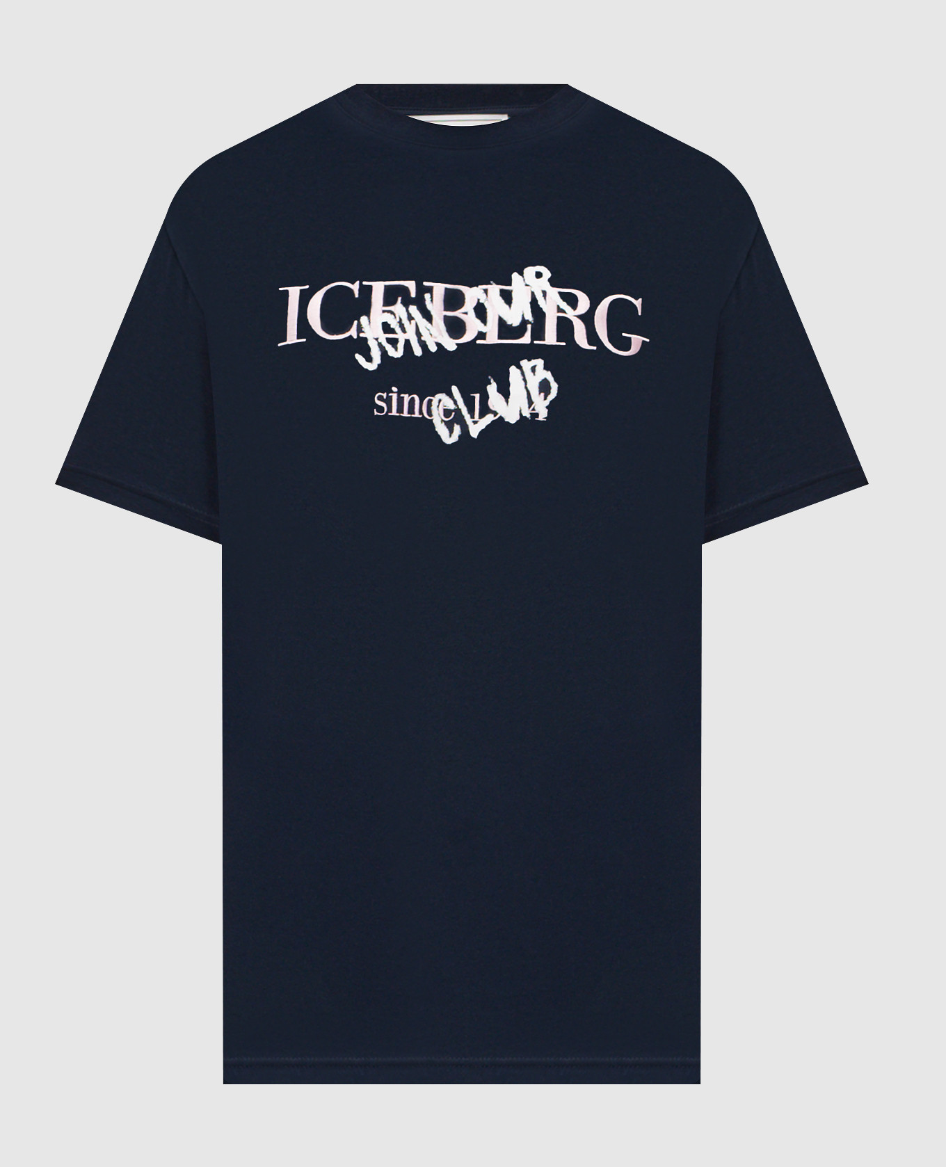 Голубая футболка с вышивкой логотипа