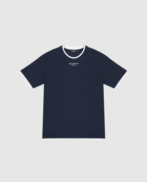 Balmain Дитяча синя футболка з ефектом накладання шарів BY8Q31Z36581214