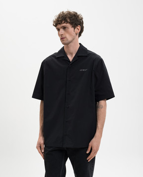 Off-White Черная рубашка с логотипом Metal Arrow 44XGG01FS26F003