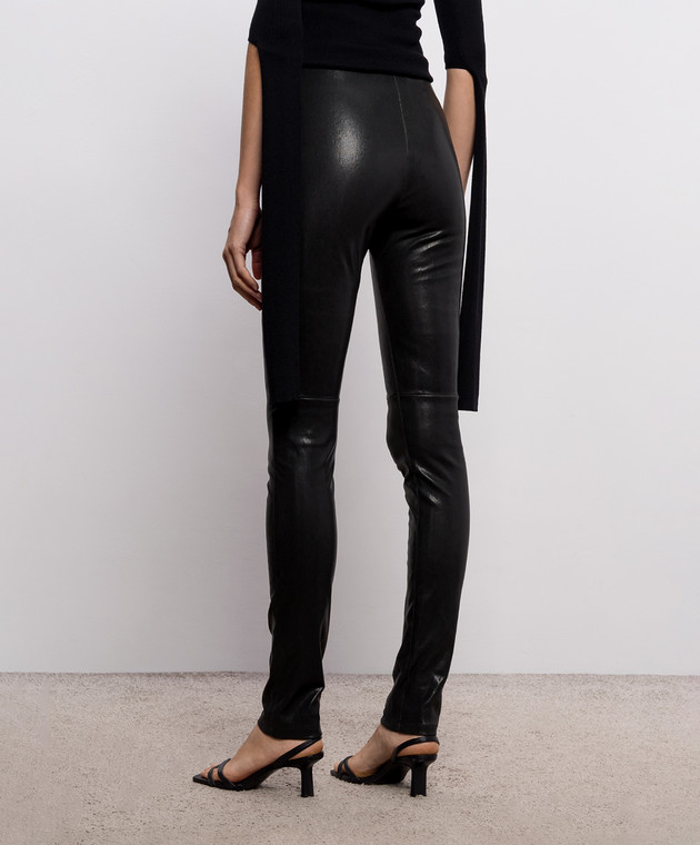 Ann Demeulemeester Черные кожаные леггинсы Florence B0010846LT084 изображение 4