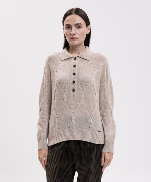Kiton Бежевый джемпер из кашемира и шелка D6271230179 изображение 3