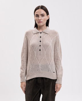 Kiton Бежевый джемпер из кашемира и шелка D6271230179