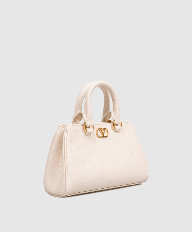 Valentino Бежева шкіряна міні-сумка VLogo Signature 9W2P0BA9SNP зображення 3