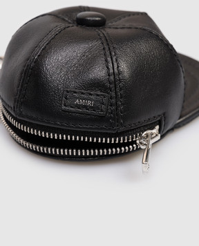 AMIRI Чорний шкіряний брелок для ключів HAT AMHAOT1014w