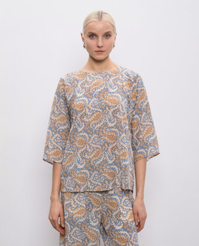 Max Mara Weekend Блуза із шовку в квітковий принт WKDGINNICO