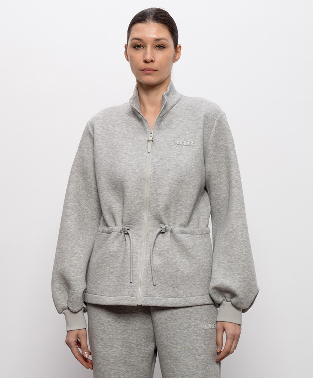 Mackage Серая меланжевая спортивная куртка с фактурным логотипом FINOLAZ изображение 3