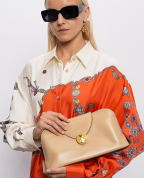 Versace Бежевая кожаная сумка Vivian 10254731A17449