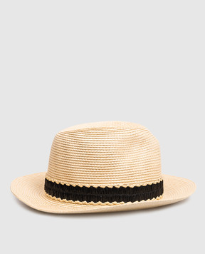 Twinset Бежевий плетений капелюх з логотипом 261TA4060