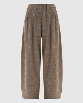 BOBOUTIC Коричневі штани із шовком 5045