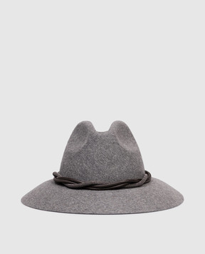 Brunello Cucinelli Серая шляпа с войлоком кролика MCAP90031