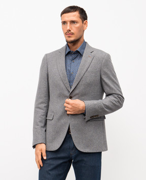 Florentino Сірий блейзер з вовною у візерунок 225933520302