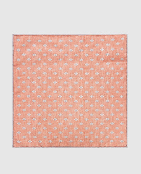 Brunello Cucinelli Помаранчева хустка-паше із шовку MX8730091