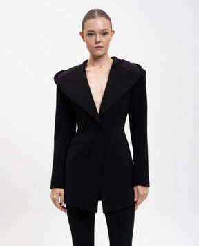 Thierry Mugler Чорний жакет з вовною з капюшоном 25F1VE0465196
