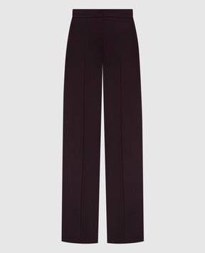 Twinset Бордові штани з вовною з логотипом 252TT2129