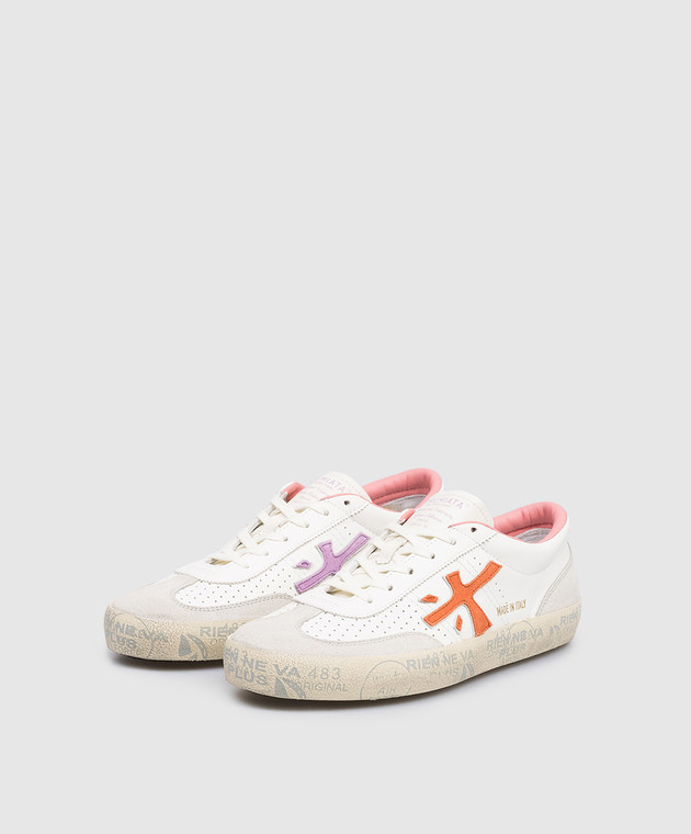 Premiata Білі шкіряні кросівки DAVIDD DAVIDD8097 зображення 2