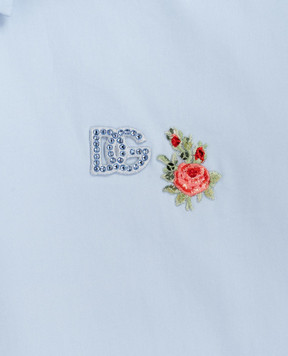 Dolce&Gabbana Дитяча блакитна сорочка з монограмою L56S34FU5Y456