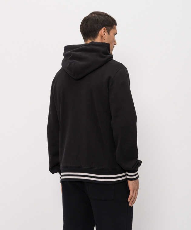 Dolce&Gabbana Черные худи с контрастным принтом логотипа G9BGPTG7POT изображение 3